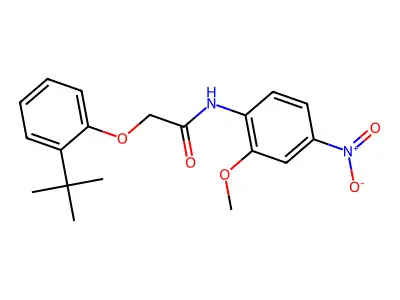 2-(2-tert-butylphenoxy)-N-{4-nitro-2-methoxyphenyl}acetamide structure