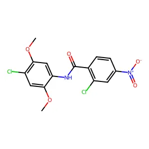 2-chloro-N-(4-chloro-2,5-dimethoxyphenyl)-4-nitrobenzamide structure
