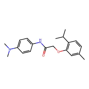 N-(4-(dimethylamino)phenyl)-2-(2-isopropyl-5-methylphenoxy)acetamide structure
