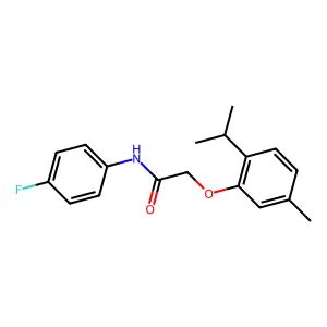 N-(4-fluorophenyl)-2-(5-methyl-2-propan-2-ylphenoxy)acetamide structure