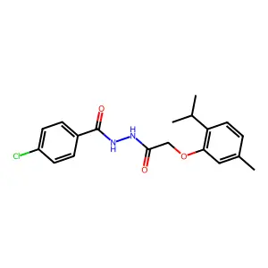 4-chloro-N'-[2-(5-methyl-2-propan-2-ylphenoxy)acetyl]benzohydrazide structure