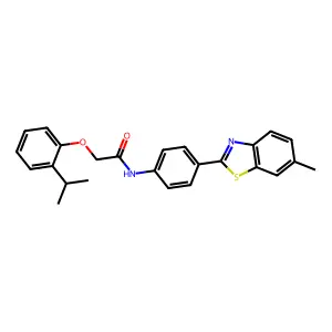 2-(2-isopropylphenoxy)-N-[4-(6-methyl-1,3-benzothiazol-2-yl)phenyl]acetamide structure