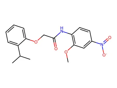 N-(2-methoxy-4-nitrophenyl)-2-(2-propan-2-ylphenoxy)acetamide structure