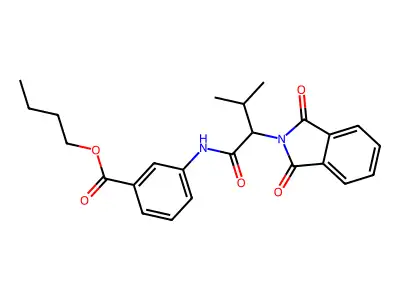 Butyl 3-[[2-(1,3-dioxoisoindol-2-yl)-3-methylbutanoyl]amino]benzoate structure