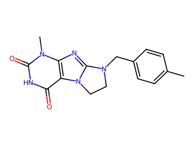 1-methyl-8-(4-methylbenzyl)-7,8-dihydro-1H-imidazo[2,1-f]purine-2,4(3H,6H)-dione structure
