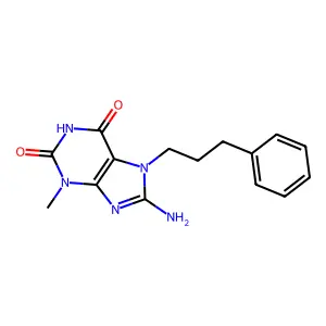 8-amino-3-methyl-7-(3-phenylpropyl)-1H-purine-2,6(3H,7H)-dione structure