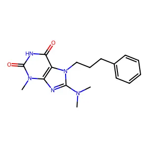 8-Dimethylamino-3-methyl-7-(3-phenyl-propyl)-3,7-dihydro-purine-2,6-dione structure