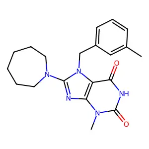 8-Azepan-1-yl-3-methyl-7-(3-methyl-benzyl)-3,7-dihydro-purine-2,6-dione structure