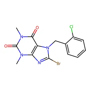 8-Bromo-7-(2-chloro-benzyl)-1,3-dimethyl-3,7-dihydro-purine-2,6-dione structure