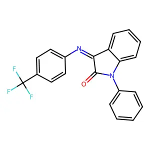 (Z)-1-Phenyl-3-(4-(trifluoromethyl)phenylimino)indolin-2-one structure