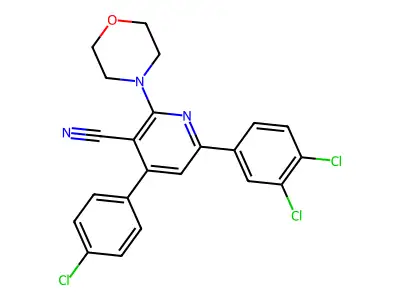 4-(4-Chlorophenyl)-6-(3,4-dichlorophenyl)-2-morpholinonicotinonitrile structure