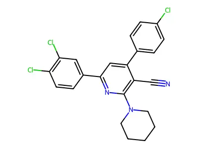 4-(4-Chlorophenyl)-6-(3,4-dichlorophenyl)-2-piperidinonicotinonitrile structure