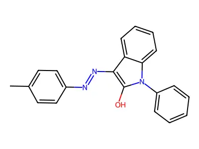 1-phenyl-1H-indole-2,3-dione 3-[N-(4-methylphenyl)hydrazone] structure
