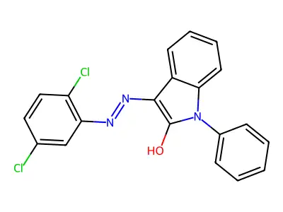 1-phenyl-1H-indole-2,3-dione 3-[N-(2,5-dichlorophenyl)hydrazone] structure