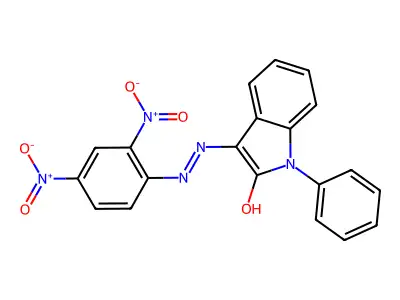 1-phenyl-1H-indole-2,3-dione 3-[N-(2,4-dinitrophenyl)hydrazone] structure
