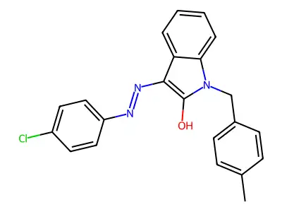 1-(4-methylbenzyl)-1H-indole-2,3-dione 3-[N-(4-chlorophenyl)hydrazone] structure