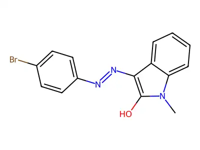1-methyl-1H-indole-2,3-dione 3-[N-(4-bromophenyl)hydrazone] structure