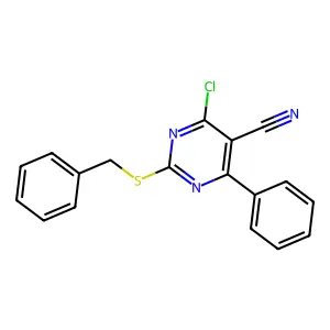 2-(Benzylsulfanyl)-4-chloro-6-phenyl-5-pyrimidinecarbonitrile structure