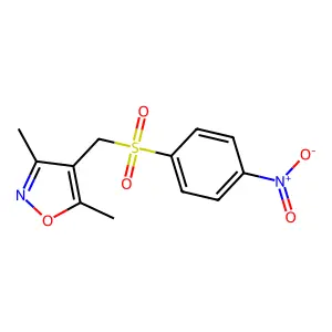 3,5-Dimethyl-4-{[(4-nitrophenyl)sulfonyl]methyl}isoxazole structure