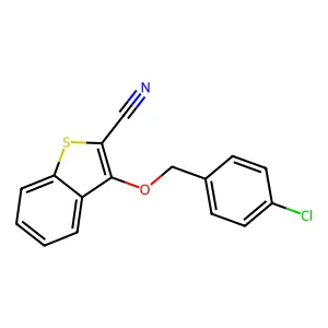 3-[(4-Chlorophenyl)methoxy]-1-benzothiophene-2-carbonitrile structure