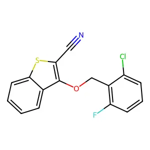 3-[(2-Chloro-6-fluorobenzyl)oxy]-1-benzothiophene-2-carbonitrile structure