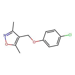 4-[(4-Chlorophenoxy)methyl]-3,5-dimethyl-1,2-oxazole structure