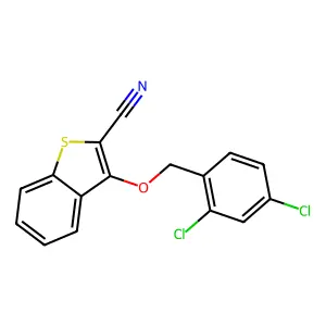 3-[(2,4-Dichlorobenzyl)oxy]-1-benzothiophene-2-carbonitrile structure