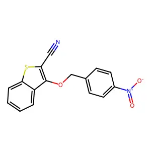 3-[(4-Nitrophenyl)methoxy]-1-benzothiophene-2-carbonitrile structure