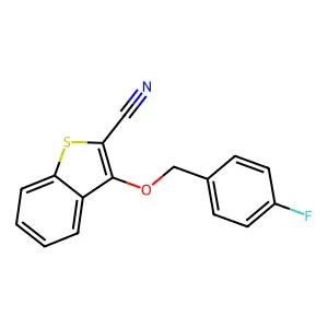 3-[(4-Fluorophenyl)methoxy]-1-benzothiophene-2-carbonitrile structure