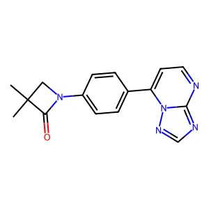 3,3-Dimethyl-1-(4-[1,2,4]triazolo[1,5-a]pyrimidin-7-ylphenyl)-2-azetanone structure