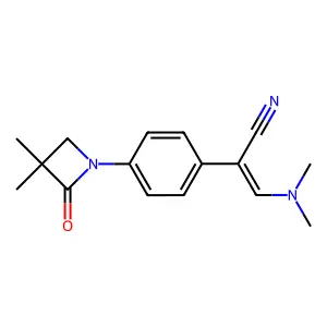 2-[4-(3,3-Dimethyl-2-oxoazetidin-1-yl)phenyl]-3-(dimethylamino)prop-2-enenitrile structure