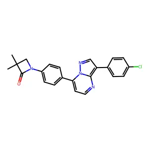 1-{4-[3-(4-chlorophenyl)pyrazolo[1,5-a]pyrimidin-7-yl]phenyl}-3,3-dimethylazetidin-2-one structure