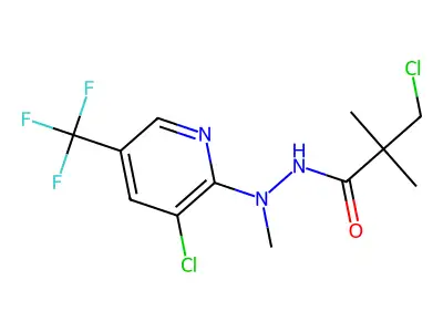 3-chloro-N'-[3-chloro-5-(trifluoromethyl)-2-pyridinyl]-N',2,2-trimethylpropanohydrazide structure