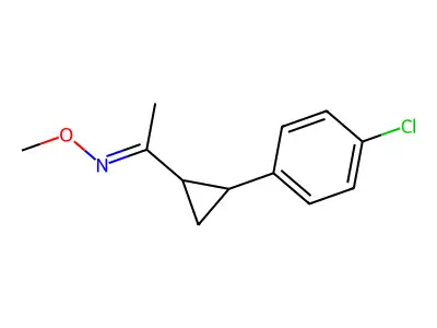 1-[2-(4-chlorophenyl)cyclopropyl]-N-methoxyethanimine structure