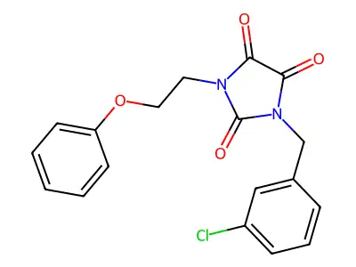 1-[(3-Chlorophenyl)methyl]-3-(2-phenoxyethyl)imidazolidine-2,4,5-trione structure
