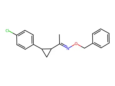 1-[2-(4-chlorophenyl)cyclopropyl]-N-phenylmethoxyethanimine structure