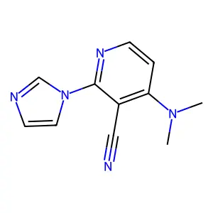 4-(dimethylamino)-2-(1H-imidazol-1-yl)nicotinonitrile structure