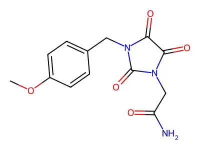 2-[3-(4-Methoxybenzyl)-2,4,5-trioxo-1-imidazolidinyl]acetamide structure