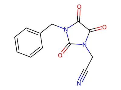 2-(3-Benzyl-2,4,5-trioxoimidazolidin-1-yl)acetonitrile structure