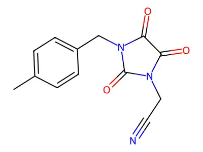 2-[3-(4-Methylbenzyl)-2,4,5-trioxo-1-imidazolidinyl]acetonitrile structure