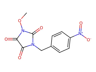 1-Methoxy-3-[(4-nitrophenyl)methyl]imidazolidine-2,4,5-trione structure