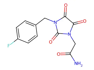 2-[3-(4-Fluorobenzyl)-2,4,5-trioxo-1-imidazolidinyl]acetamide structure