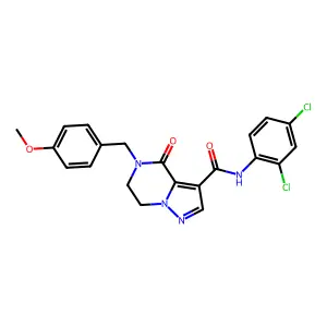 N-(2,4-dichlorophenyl)-5-(4-methoxybenzyl)-4-oxo-4,5,6,7-tetrahydropyrazolo[1,5-a]pyrazine-3-carboxamide structure