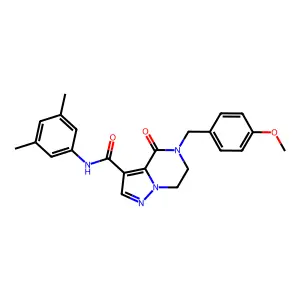 N-(3,5-dimethylphenyl)-5-(4-methoxybenzyl)-4-oxo-4,5,6,7-tetrahydropyrazolo[1,5-a]pyrazine-3-carboxamide structure