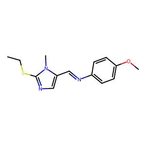 N-{[2-(ethylsulfanyl)-1-methyl-1H-imidazol-5-yl]methylene}-4-methoxyaniline structure