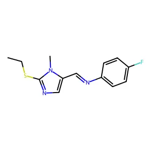 N-{[2-(ethylsulfanyl)-1-methyl-1H-imidazol-5-yl]methylene}-4-fluoroaniline structure