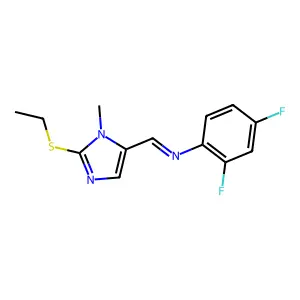 N-{[2-(ethylsulfanyl)-1-methyl-1H-imidazol-5-yl]methylene}-2,4-difluoroaniline structure