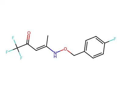(E)-1,1,1-trifluoro-4-{[(4-fluorobenzyl)oxy]amino}-3-penten-2-one structure