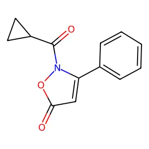 2-(cyclopropylcarbonyl)-3-phenyl-5(2H)-isoxazolone structure