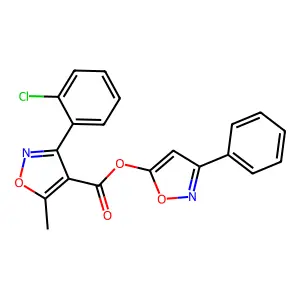 3-Phenyl-5-isoxazolyl 3-(2-chlorophenyl)-5-methyl-4-isoxazolecarboxylate structure